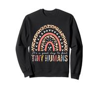 Its A Good Day To Feed Tiny Humans Funny Leopard Lunch Lady Sweatshirt