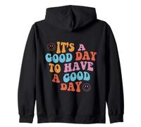 It's a Good Day to Have a Good Day Trendy Retro Zip Hoodie