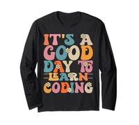 It's a Good Day To Learn Coding Retro Teacher Students Long Sleeve T-Shirt