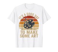 It's A Good Day to Make Some Art Vintage Retro Sunset Print Value Graphic T-Shirt, Men, White, S