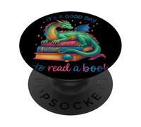 It's A Good Day To Read A Book Dragon Art PopSockets Adhesive PopGrip