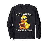 It's A Good Day to Read A Book Duck Pixel Art Long Sleeve T-Shirt