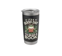 It's A Good Day to Read a Book Funny Frog with Books Reader Stainless Steel Insulated Tumbler