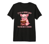It's A Good Day to Read A Book Pig Pixel Art Premium T-Shirt