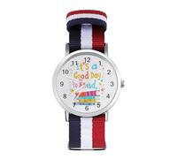 Its A Good Day to Read Custom Quartz Watches Arabic Numerals Wrist Watch with Adjustable Strap for Men Women