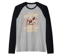 It's a Good Day to Walk My Springer Spaniel Dog Raglan Baseball Tee