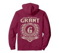 It's A GRANT Thing You Wouldn't Understand Funny Family Name Pullover Hoodie, Adult Unisex, Burgundy, X-Large
