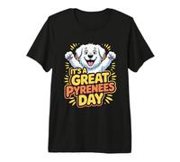It's a Great Pyrenees Day Cartoon Pet Guardian Dog Breed PYR Premium T-Shirt
