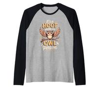 It's a Hoot Being an Owl Lover Screech Birdwatching Raglan Baseball Tee