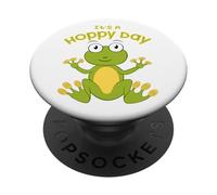 It's a Hoppy Day - tree frog with a big smile PopSockets Adhesive PopGrip
