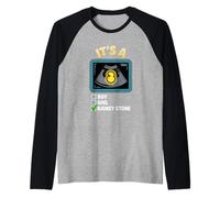It's A Kidney Stone Gender Reveal Graphic Raglan Baseball Tee