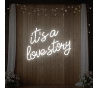 It's A Love Story Neon Sign Custom Wedding Signs Bedroom Wall Decor Party Decor Art Engagement Gift