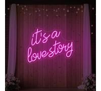 It's A Love Story Neon Sign Custom Wedding Signs Bedroom Wall Decor Party Decor Art Engagement Gift