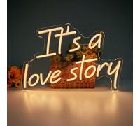 It's a Love Story Neon Signs for Bedroom Living Room Wall Decor, Romantic Gift for Wedding, Engagement, Anniversary, Birthday, Valentine'S Day