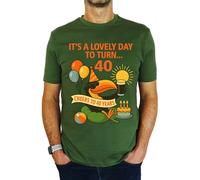 It's A Lovely Day to Turn 40 Toucan - 40th Birthday Gift | Present Mens T-Shirt Earthy Green 2XL