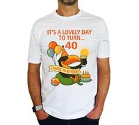 It's A Lovely Day to Turn 40 Toucan - 40th Birthday Gift | Present Mens T-Shirt White L