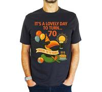 It's A Lovely Day to Turn 70 Toucan - 70th Birthday Gift | Present Mens T-Shirt Charcoal Grey L