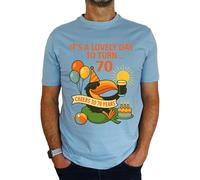 It's A Lovely Day to Turn 70 Toucan - 70th Birthday Gift | Present Mens T-Shirt Sky Blue 2XL