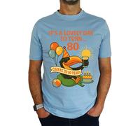 It's A Lovely Day to Turn 80 Toucan - 80th Birthday Gift | Present Mens T-Shirt Sky Blue L