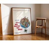It's a Mad Mad Mad Mad World (1963) Retro-Classic Movie Framed Poster Print Wall Art Image Home Decor Artworks Framed Poster Different Sizes and Colours