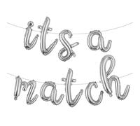 It's a Match Balloon Banner, Residency Match Day Decorations, Happy Match Day Party Decor, Medical School Graduation Party Decorations (L ITS A MATCH Silver)