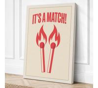 It's a Match Canvas Wall Art Print 18x12 Inch