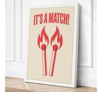 It's a Match Modern Canvas Wall Art Print 36x24 Inch (91 x 61 cm)