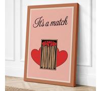 It's a Match Vintage Canvas Wall Art Print 18x12 Inch