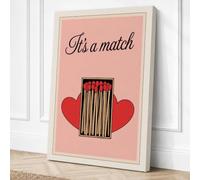 It's a Match Vintage Canvas Wall Art Print 24x16 Inch