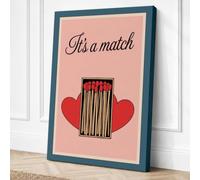 It's a Match Vintage Canvas Wall Art Print 24x16 Inch (61 x 41 cm)