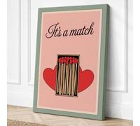It's a Match Vintage Canvas Wall Art Print 30x20 Inch