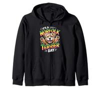 It's a Norfolk Terrier day Cartoon Pet Dog Puppy Small Breed Zip Hoodie