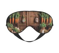 It's A Rabbit and A Carrot Print Sleep Mask with Adjustable Strap, Comfortable Eye Cover for Travel, Yoga, Napping, Sleeping & Relaxation