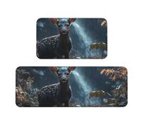 It'S A Rainy Day For Little Deer Rug Cushioned Kitchen Rugs Sets Of 2 Comfort Standing Mat For Home Decor Sink,Kitchen Mats For Floor Non Slip Washable ，Laundr 17"X47"+17"X30"