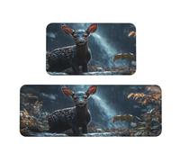 It'S A Rainy Day For Little Deer Rug Cushioned Kitchen Rugs Sets Of 2 Comfort Standing Mat For Home Decor Sink,Kitchen Mats For Floor Non Slip Washable ，Laundr 17"X47"+17"X30"