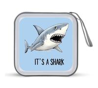 It's A Shark Funny CD Holder 40 Capacity DVD Case Disc Protective Storage Organizer Bag for Car Home Travel