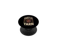 It's a Simple Life Just Me and My Yarn Knitting Knitter PopSockets Adhesive PopGrip