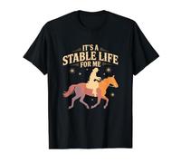 Its A Stable Life for Me Western Cowboy Equestrian Value Graphic T-Shirt, Men, Black, L