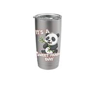 Its A Sweet Panda Day Cute Funny Panda Eating Bamboo Stainless Steel Insulated Tumbler