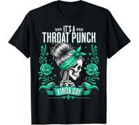 It's A Throat Punch Kind of Day Flowers Skeleton Women's Cotton Men T Shirt Size 3XL Black