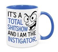 It's A Total Mug - Funny Novelty Gift Silly Present Mug Birthday Christmas for Mum Dad Friend Sister Brother Grandparents for Man Woman Secret Santa Work Quotes (Blue)