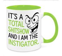 It's A Total Mug - Funny Novelty Gift Silly Present Mug Birthday Christmas for Mum Dad Friend Sister Brother Grandparents for Man Woman Secret Santa Work Quotes (Green)