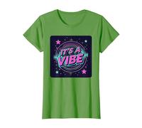 It's A Vibe Retro Neon Space Party T-Shirt, Women, Grass, S