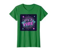 It's A Vibe Retro Neon Space Party T-Shirt, Women, Kelly Green, XL