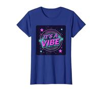 It's A Vibe Retro Neon Space Party T-Shirt, Women, Royal Blue, M