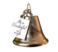 It's A Wonderful Life Angel Wing Wind Chime Bell for Christmas Tree Decoration, Christmas Chime Bell Holiday Party Ornament(gold)