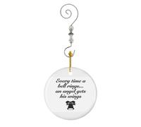 (It's A Wonderful Life - Everytime A Bell Rings-7443) Christmas Ornaments Ceramic Charm with Hook Crystal Handmade Xmas Tree Decorations Keepsake Stocking Stuffer