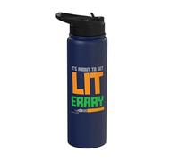 It's About to get Literary - Book Nerd Bookworm Author Stainless Steel Insulated Water Bottle