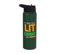 It's About to get Literary - Book Nerd Bookworm Author Stainless Steel Insulated Water Bottle