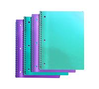 It's Academic College-Ruled Spiral Notebook, 1-Subject, 80 Sheet, Metallic Purple and Teal, 4 Pack (21107-4PK)